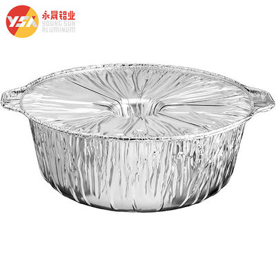 ODM Một lần sử dụng nồi nhôm với nắp nhôm 255 * 91mm 2200ml 75oz