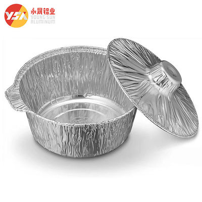 Silver Food Foil Pan Bowl with Lids Round Aluminum Foil Containers