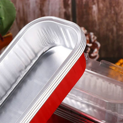 7oz mịn tường nhựa bánh cốc dùng một lần nướng đĩa hình chữ nhật nhôm nhựa chứa