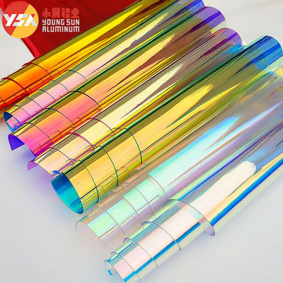 Bộ phim nhựa mạ PET đa màu Bộ phim laser trong suốt màu sắc