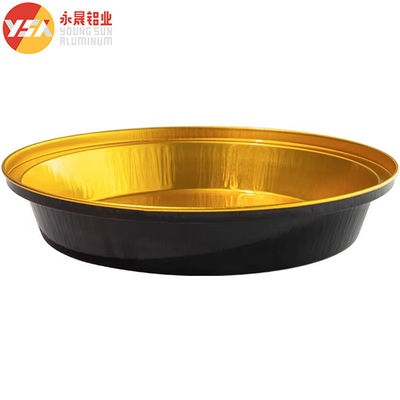 230ml Đen và vàng tấm niêm phong nhiệt nén tròn dùng một lần với nắp
