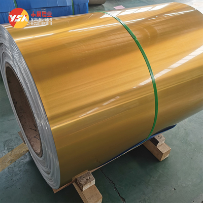 Giấy nhôm tráng màu vàng dùng cho hộp cơm nhôm, chịu nhiệt độ cao, chống rách, chống mài mòn 0.022 6.5mm